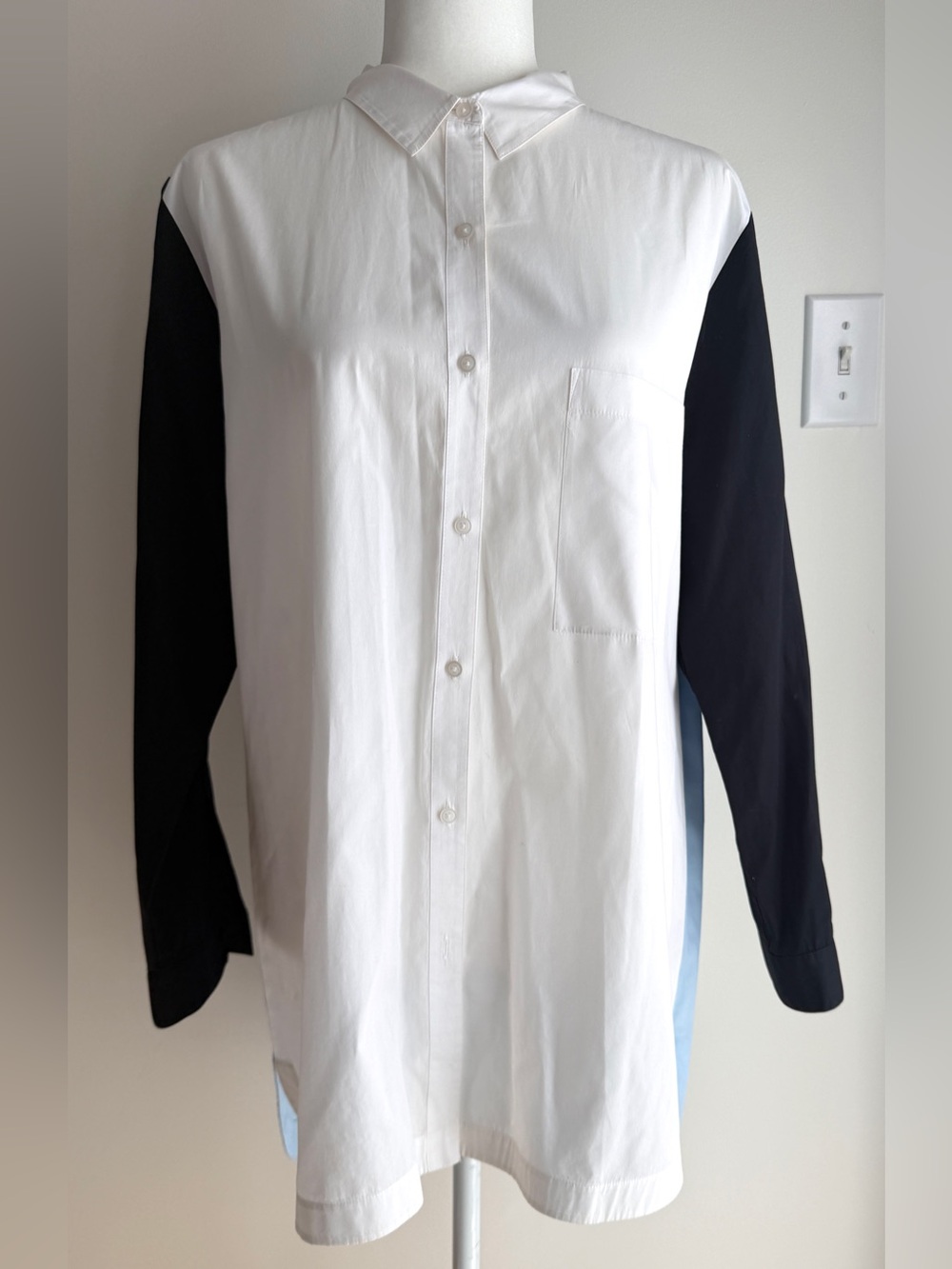Trouvé Colorblock Cotton Button-Up Shirt – Medium